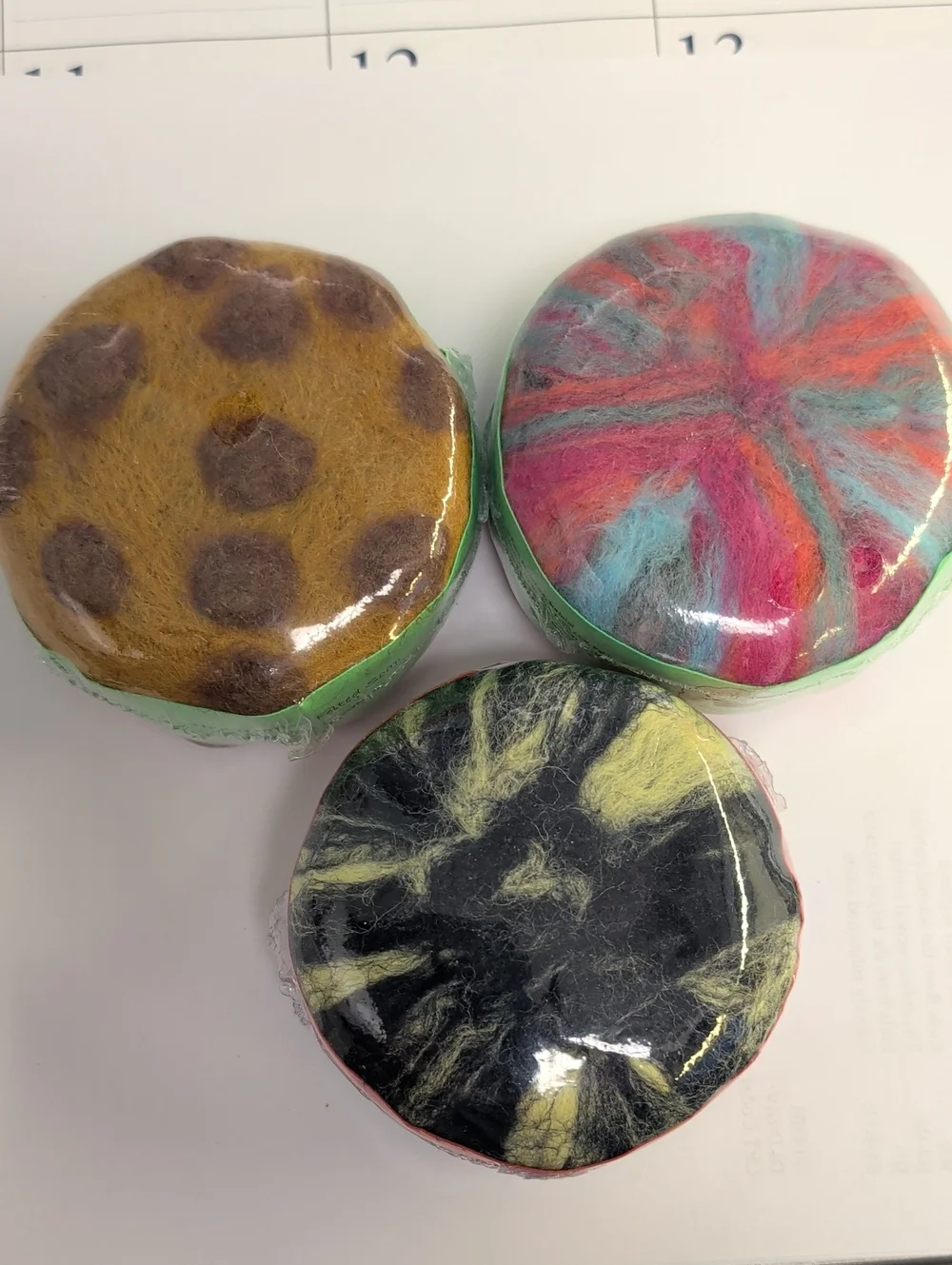 Artisan Felted Round Hand Soap - Multicolor